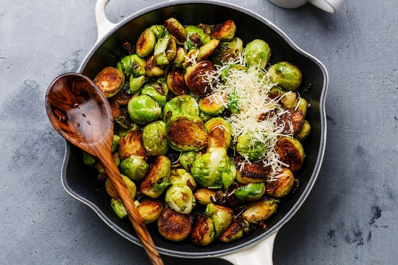 Rosenkohl mit Speck und Parmesan